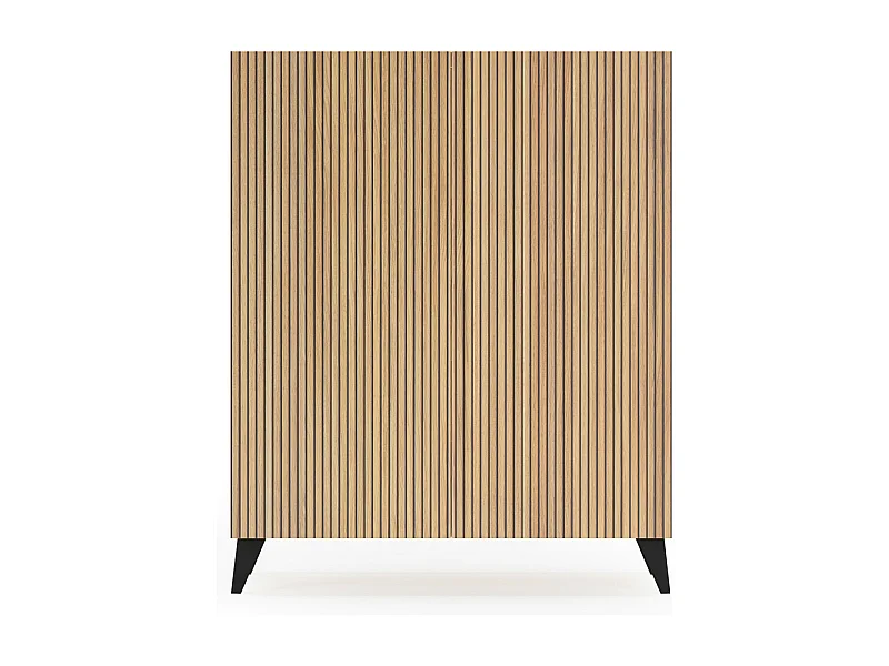 Móvel sapateira/armário - A109cm x C90cm x P27cm carvalho dourado portas impression serrado pés preto - Narvik