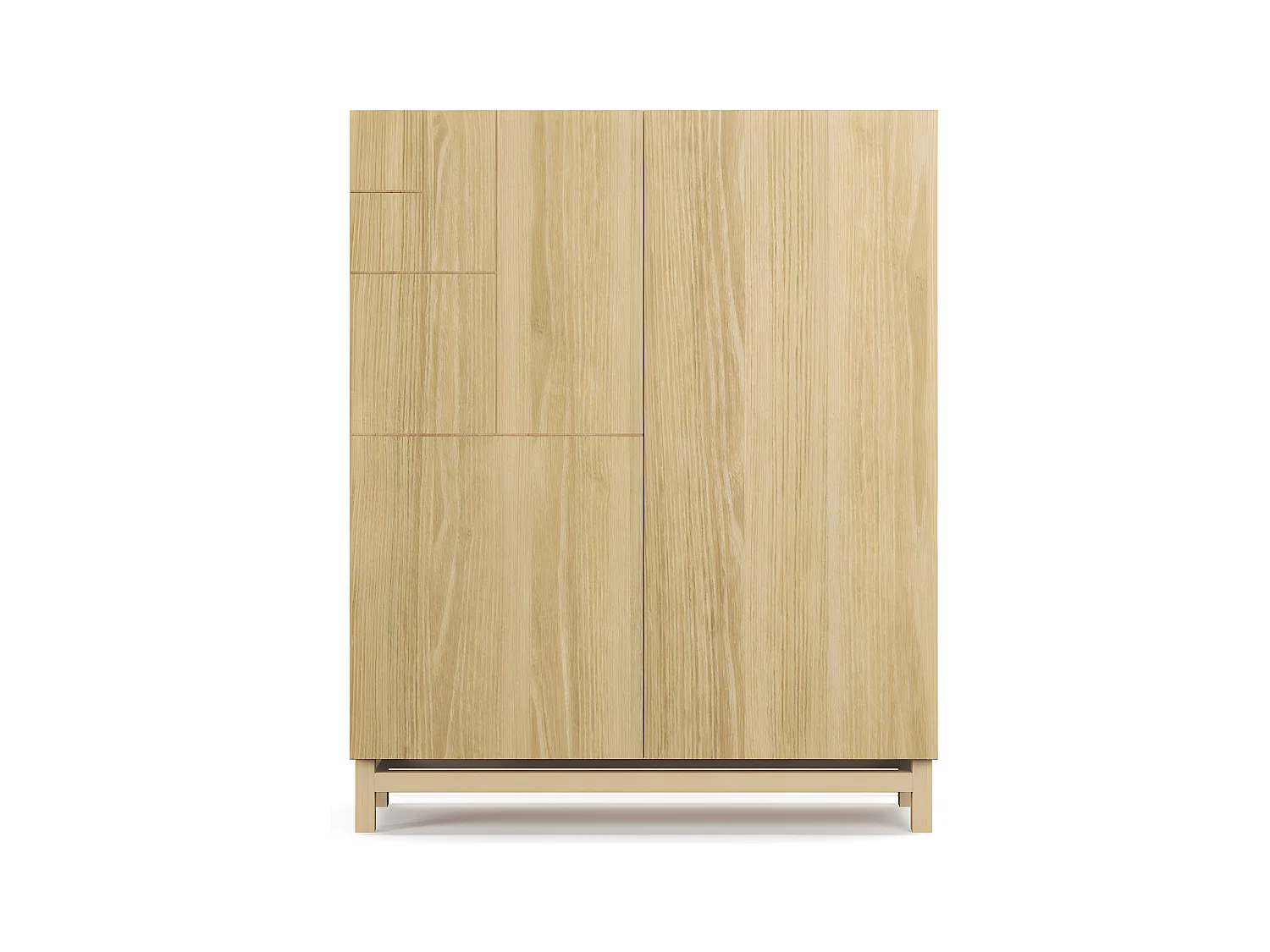 Meuble à chaussures/rangement - H112cm x L90cm x P27cm chêne doré - Volda