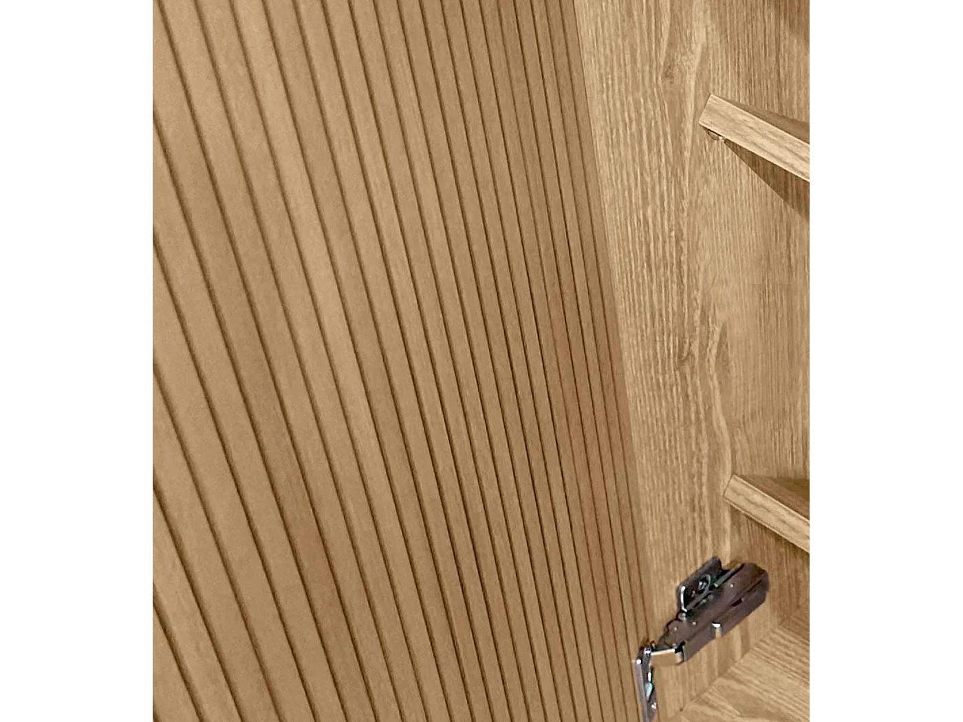 Mueble zapatero/armario - A109cm x L90cm x P27cm roble dorado puertas impresión vallado - Narvik