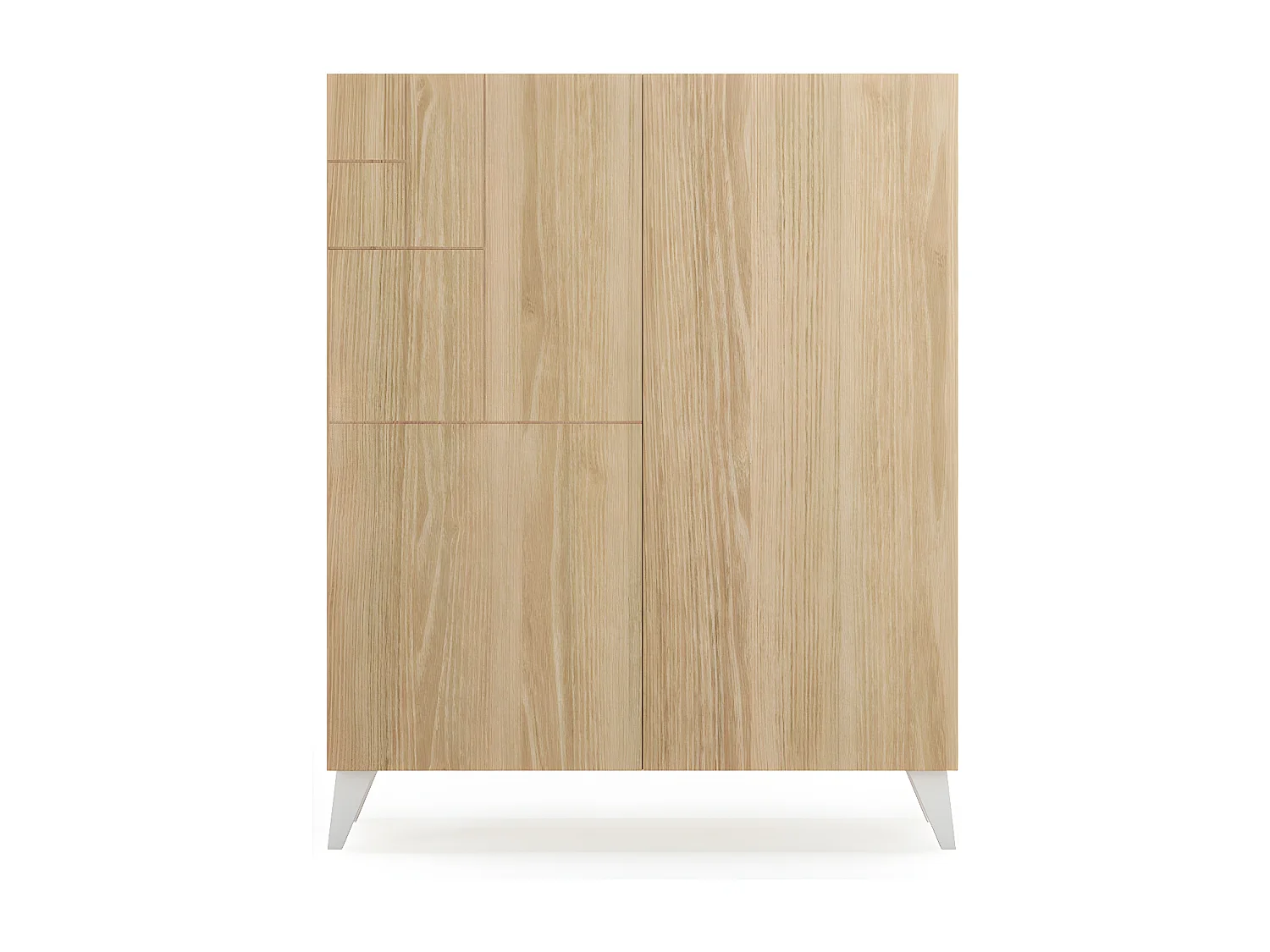 Móvel sapateira/armário - A109cm x C90cm x P27cm carvalho dourado pés branco - Malmo