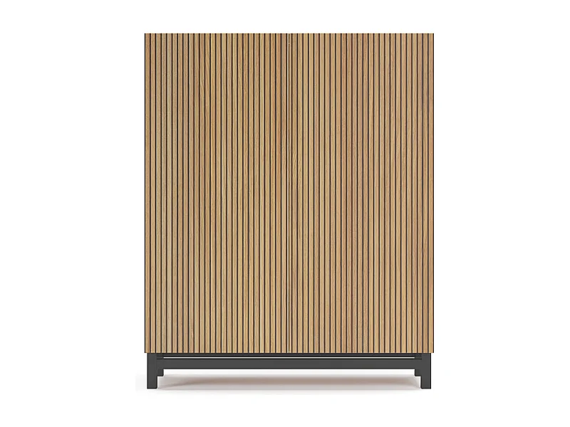 Móvel sapateira/armário - A112cm x C90cm x P27cm carvalho dourado portas impression serrado pés cinza antracite - Lofoten