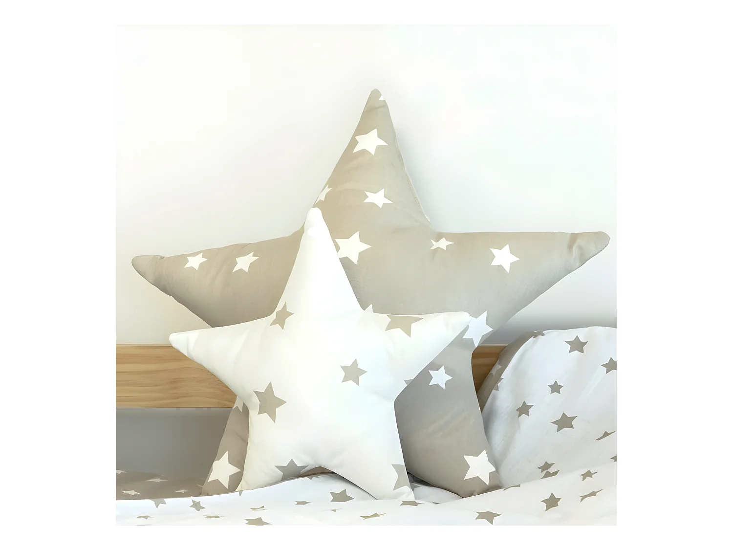 Coussins set de 2 coton gris 30x30/50x50cm