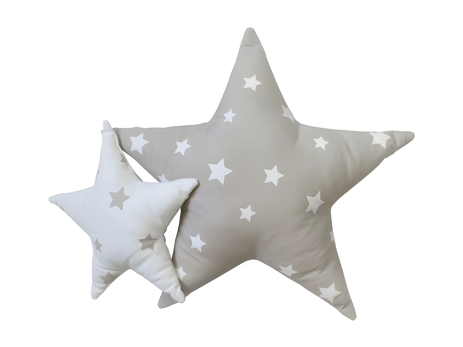 Almofadas set de 2 algodão cinzento 30x30/50x50cm