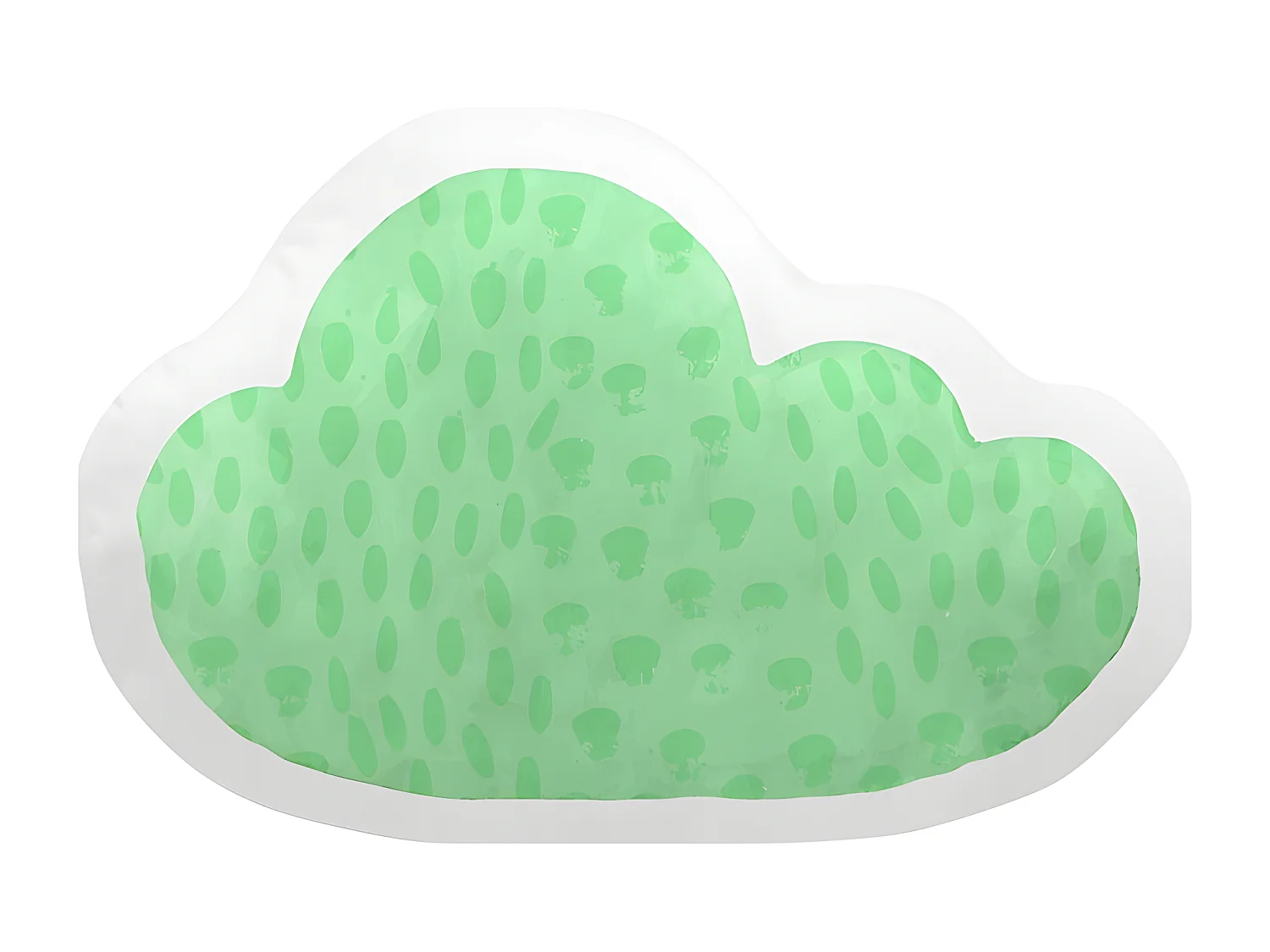 Cojín forma de nube algodón verde 30x40cm