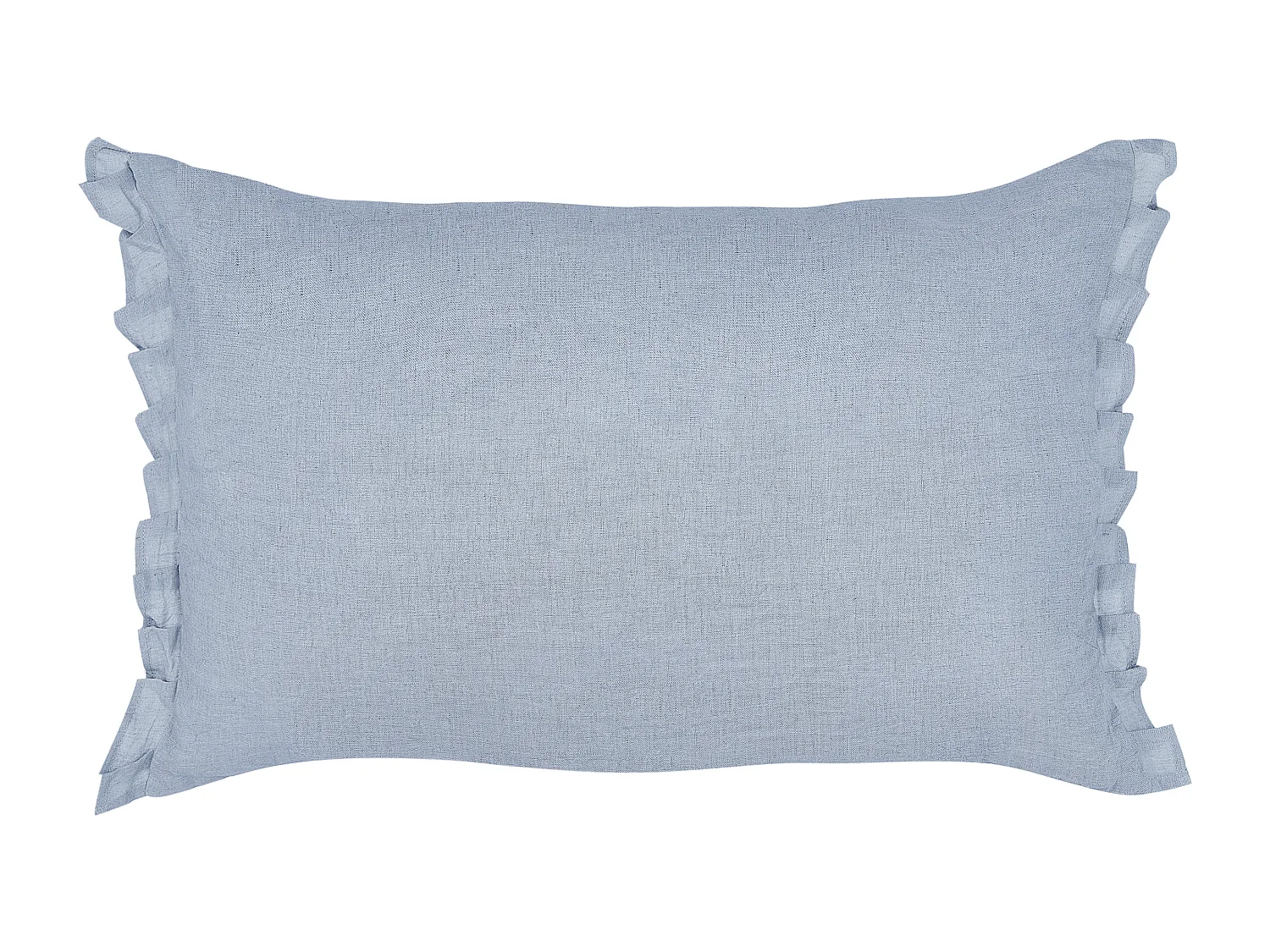 Set van 2 decoratieve kussens SASSAFRAS Linnen 30 x 45 cm Lichtblauw Effen