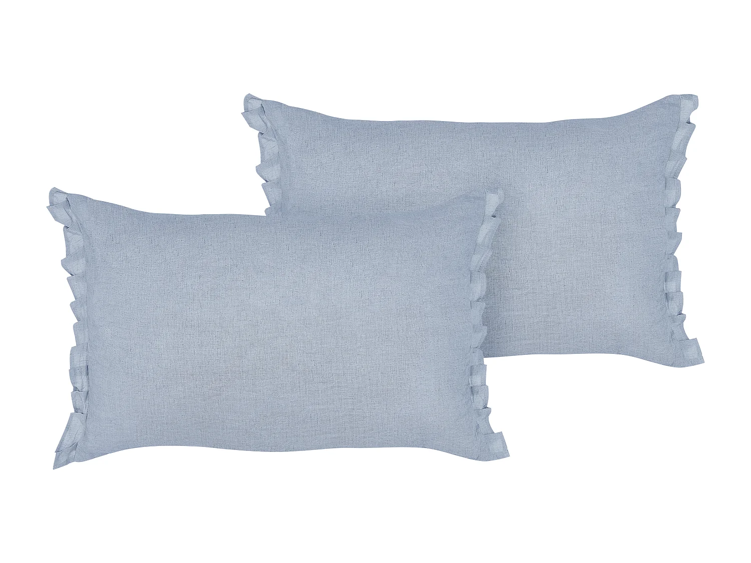 Lot de 2 coussins décoratifs SASSAFRAS Lin 30 x 45 cm Bleu clair Unicolore