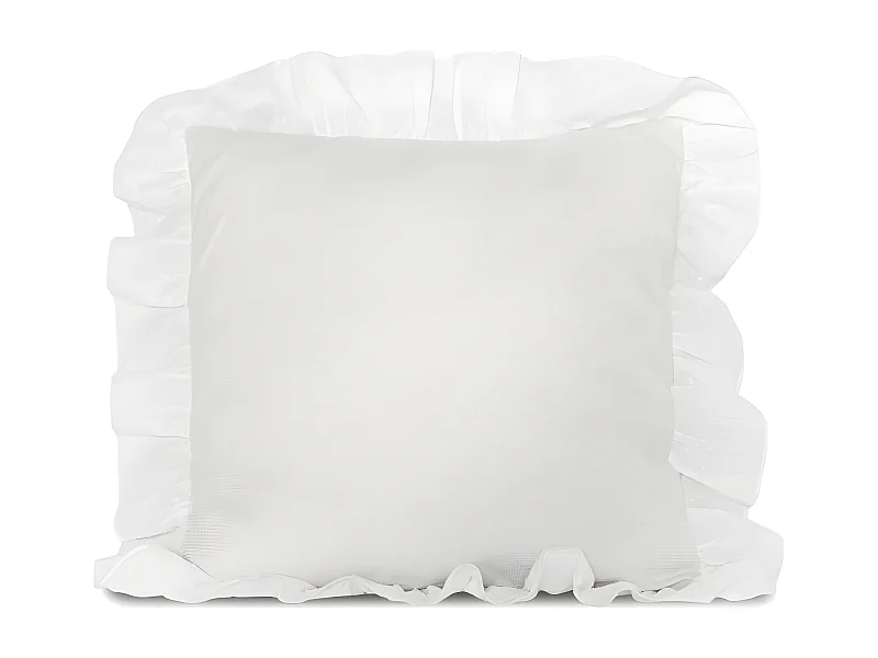 Capa de almofada em algodão branco 40x40cm