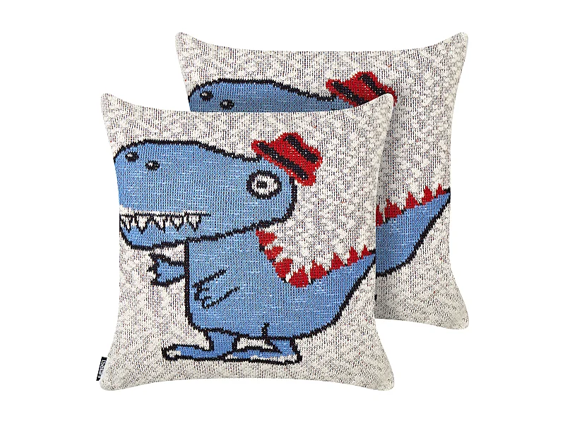 Lot de 2 coussins décoratifs GAMBIR Coton 45 x 45 cm Bleu