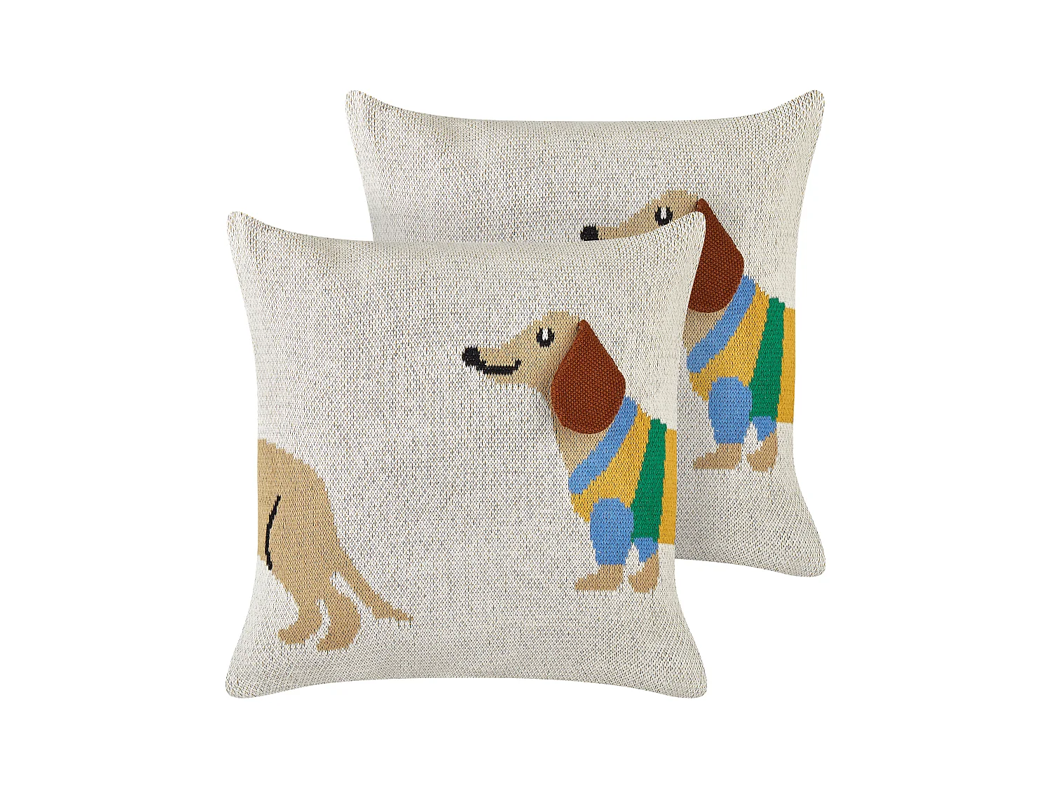 Sierkussen teckel set van 2 katoen beige 45 x 45 cm BATTAL