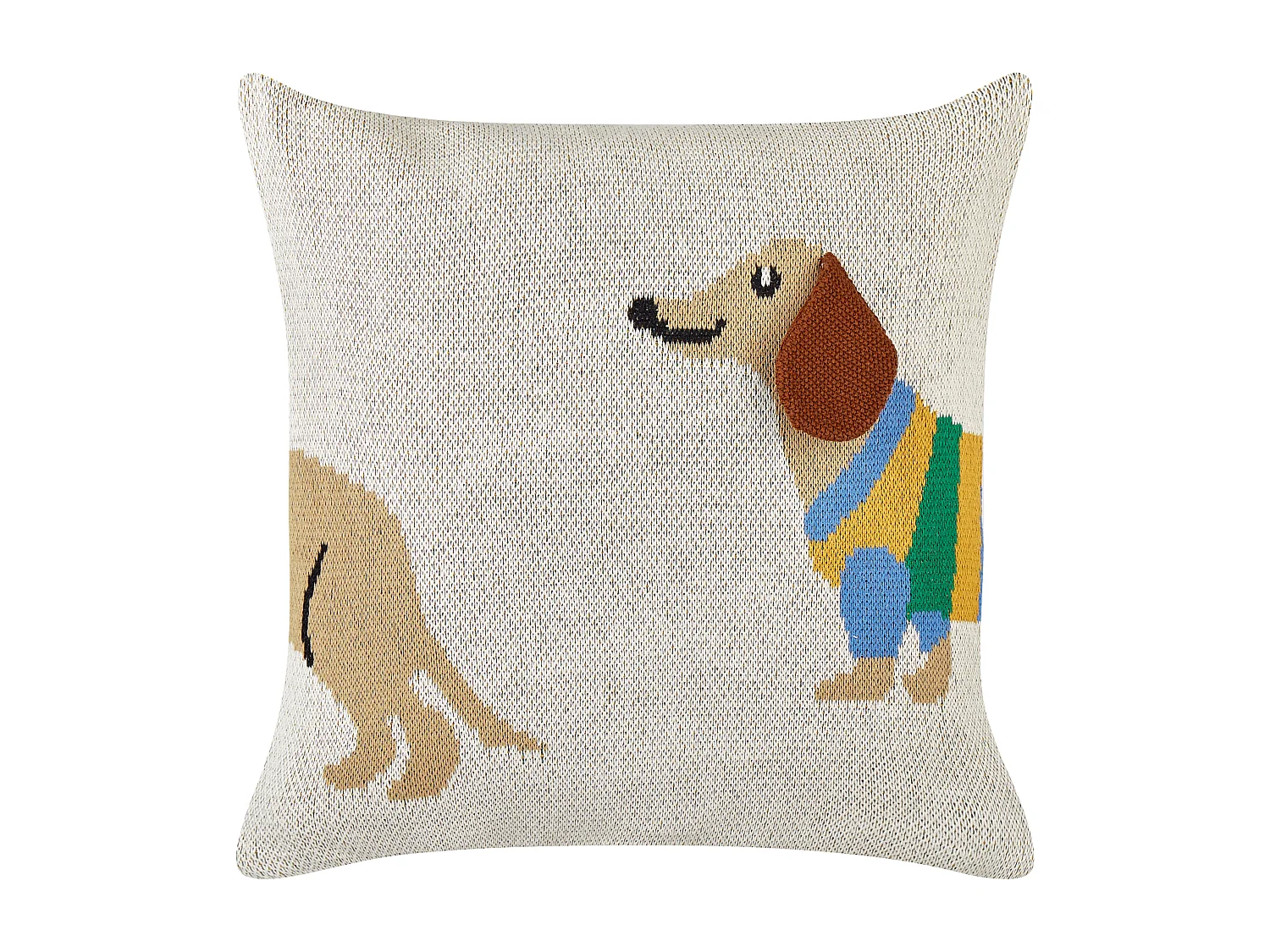 Sierkussen teckel set van 2 katoen beige 45 x 45 cm BATTAL