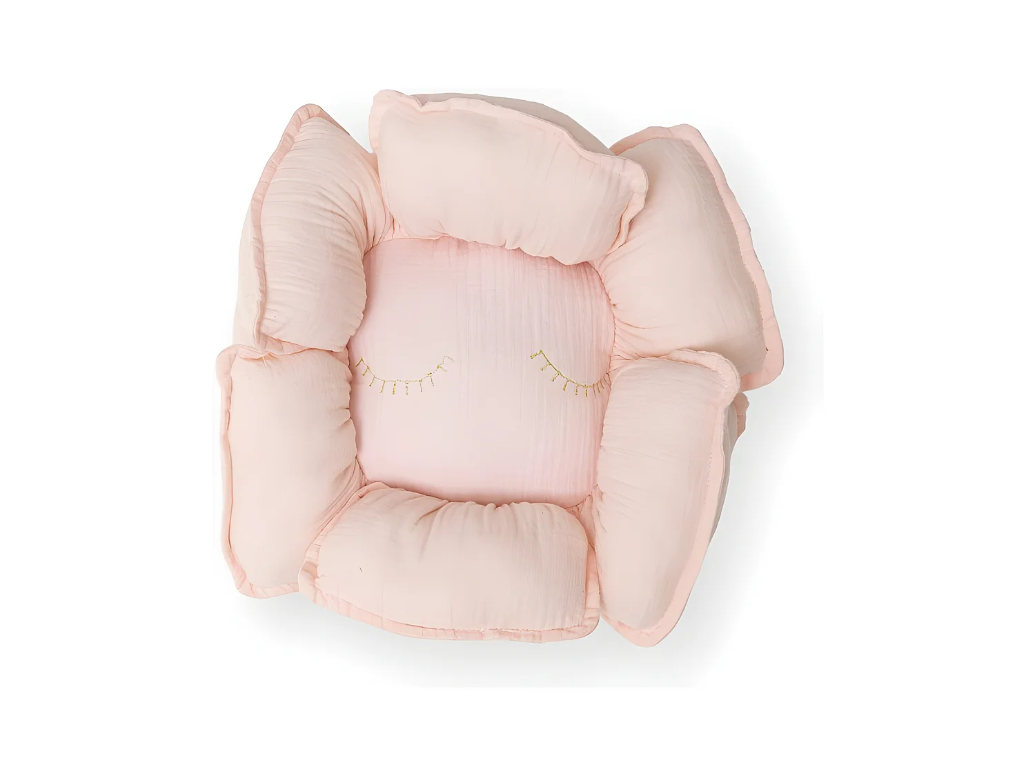 Coussin fleur en coton rose 11x35x35cm