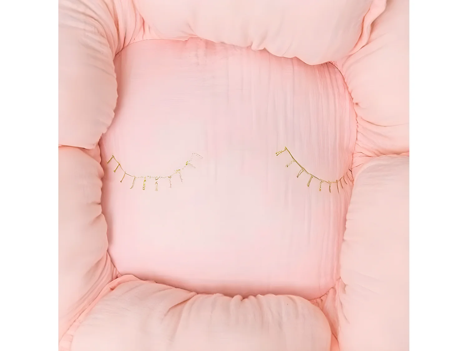 Almofada de flores de algodão rosa 11x35x35cm