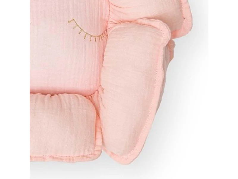 Coussin fleur en coton rose 11x35x35cm