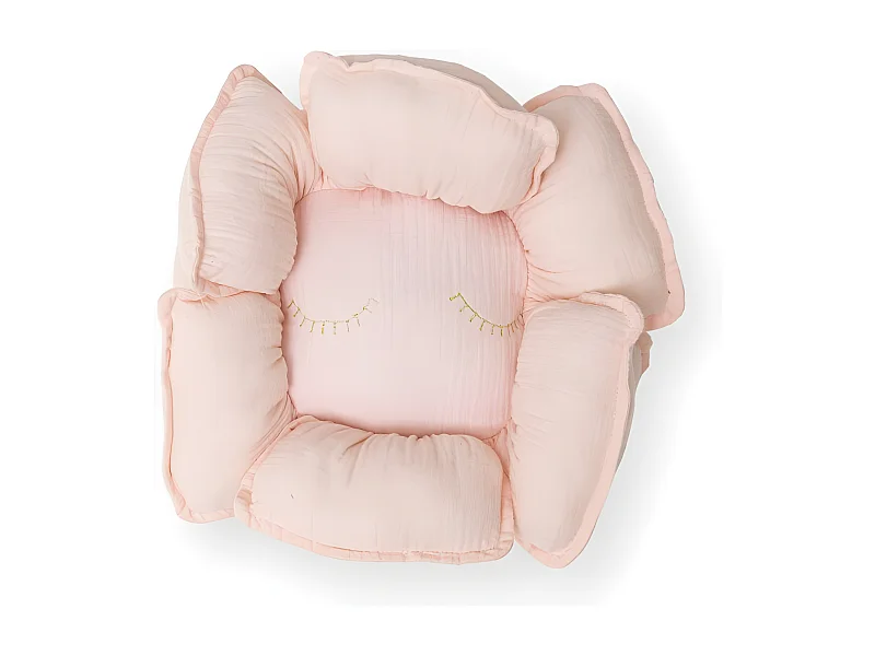 Cuscino a fiori cotone rosa 11x35x35cm