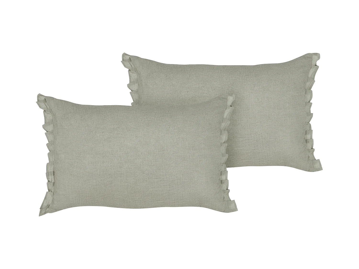 Lot de 2 coussins décoratifs SASSAFRAS Lin 30 x 45 cm Gris clair Unicolore