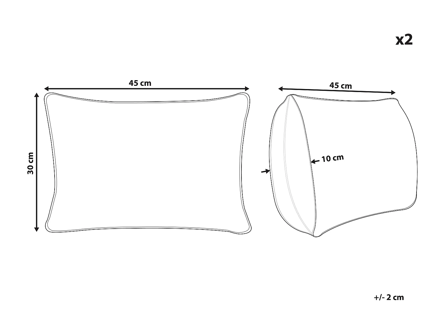 Set di 2 cuscini SASSAFRAS Lino 30 x 45 cm Grigio chiaro Tinta unita