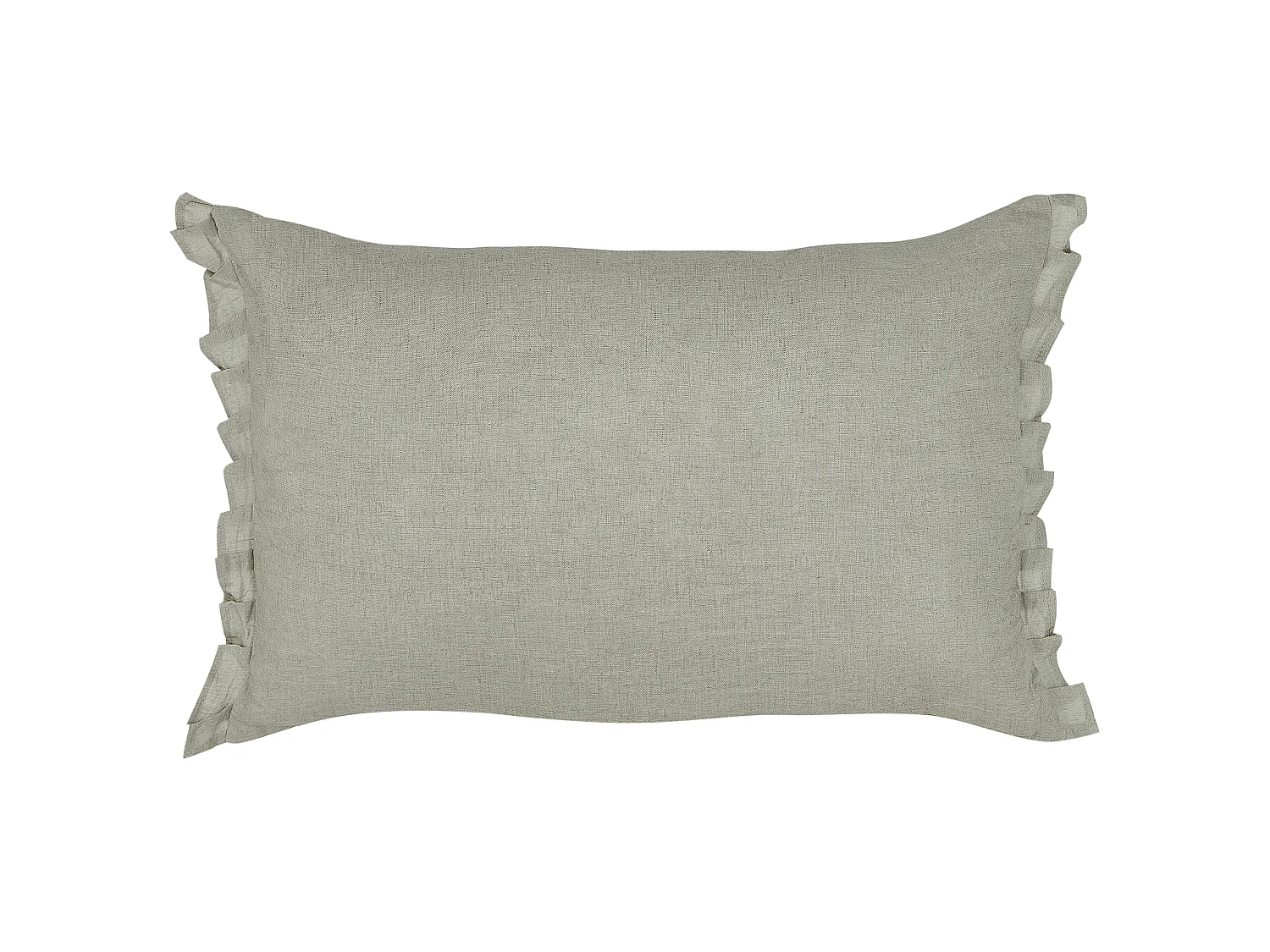 Set of 2 Decorative Cushions SASSAFRAS Linen 30 x 45 cm Light Grey Solid