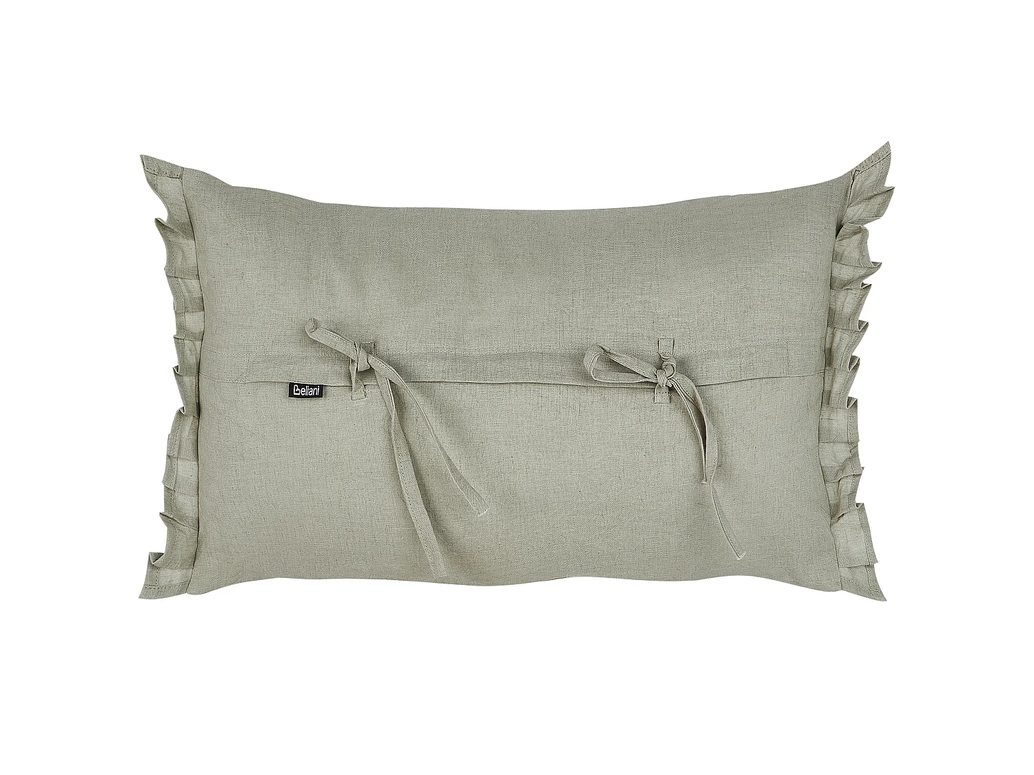 Set of 2 Decorative Cushions SASSAFRAS Linen 30 x 45 cm Light Grey Solid