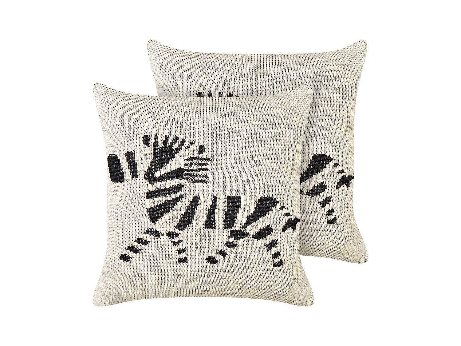 Dekokissen Zebramuster Baumwolle beige 45 x 45 cm 2er Set JABORI