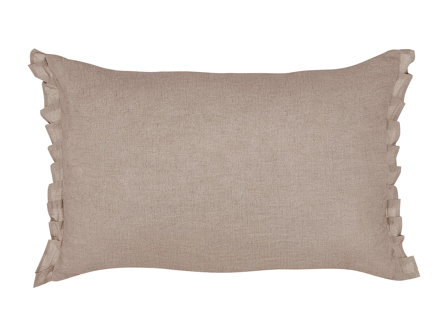 Lot de 2 coussins décoratifs SASSAFRAS Lin 30 x 45 cm Marron clair Unicolore