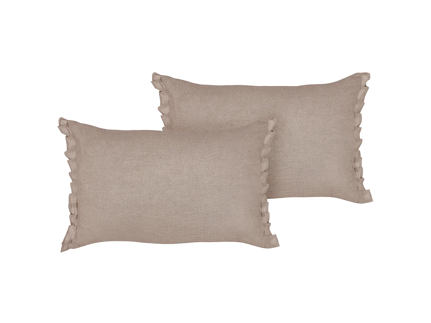 Set van 2 decoratieve kussens SASSAFRAS Linnen 30 x 45 cm Lichtbruin Effen