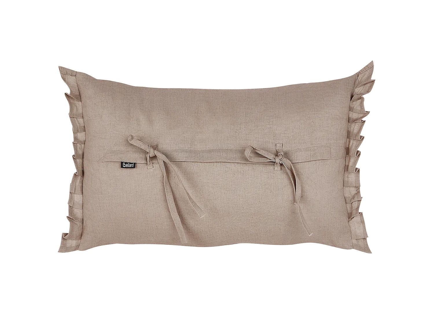 Set van 2 decoratieve kussens SASSAFRAS Linnen 30 x 45 cm Lichtbruin Effen