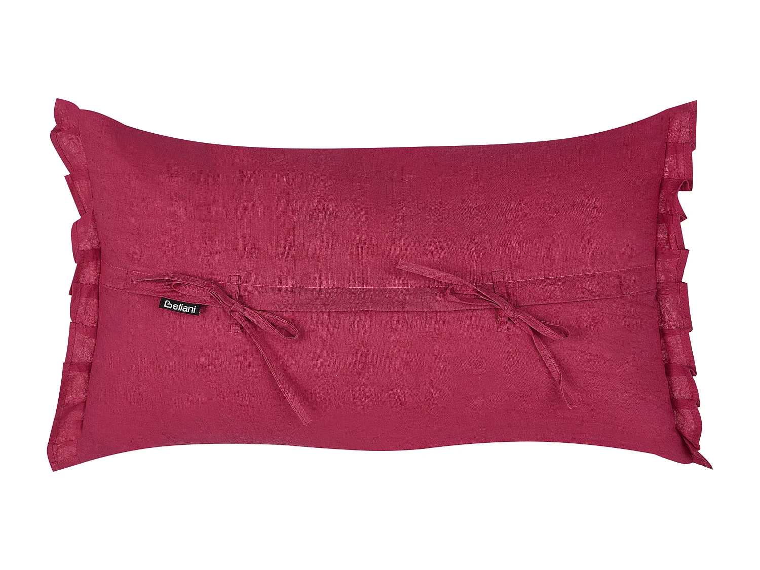 Set van 2 decoratieve kussens SASSAFRAS Linnen 30 x 45 cm Bordeaux Effen