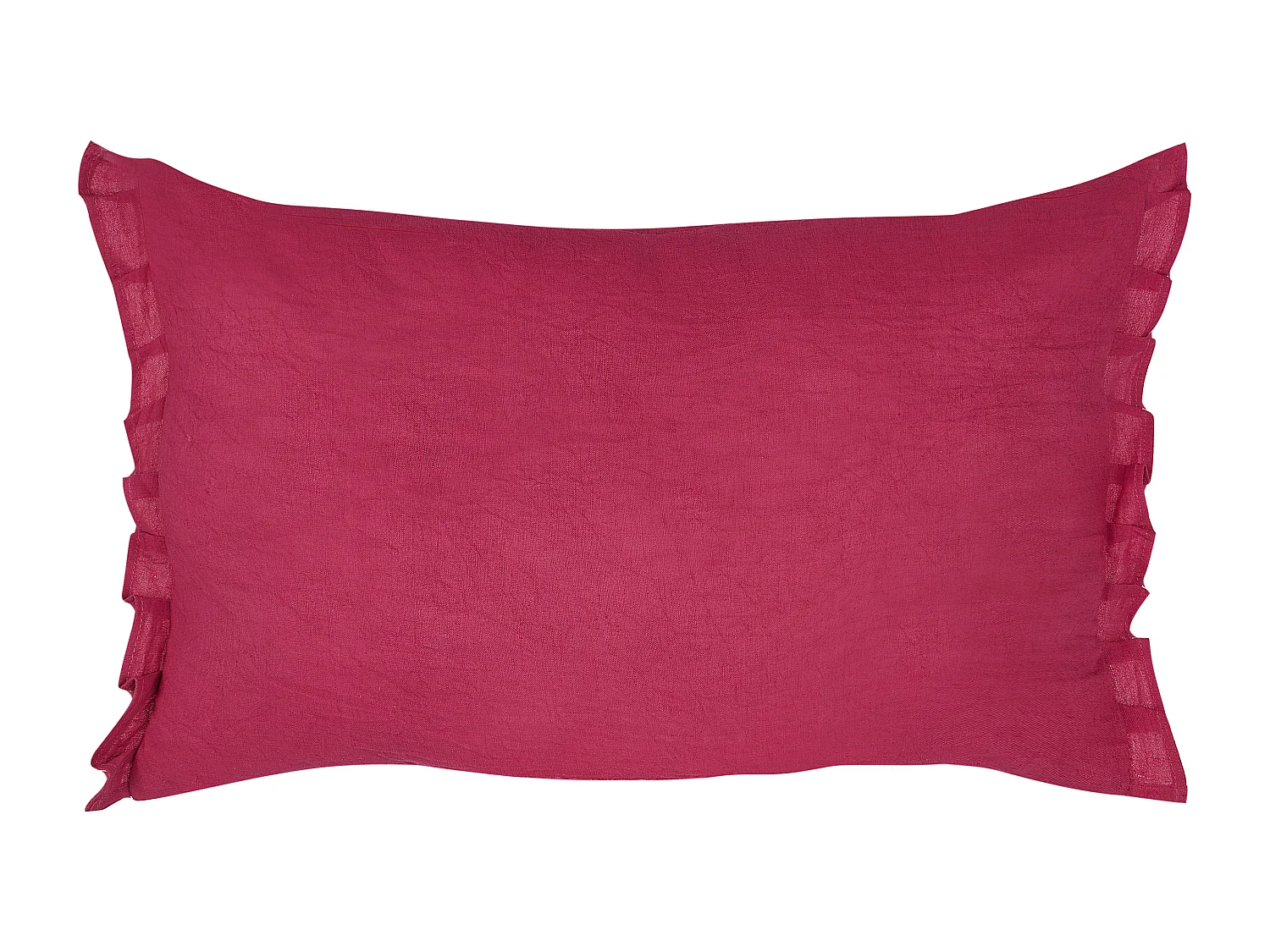 Conjunto de 2 almofadas decorativas SASSAFRAS Linho 30 x 45 cm Bordeaux Sólido