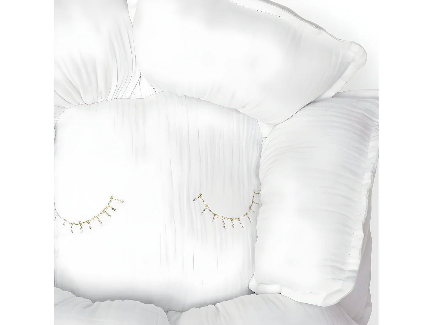 Almofada de flores de algodão branco 11x35x35cm