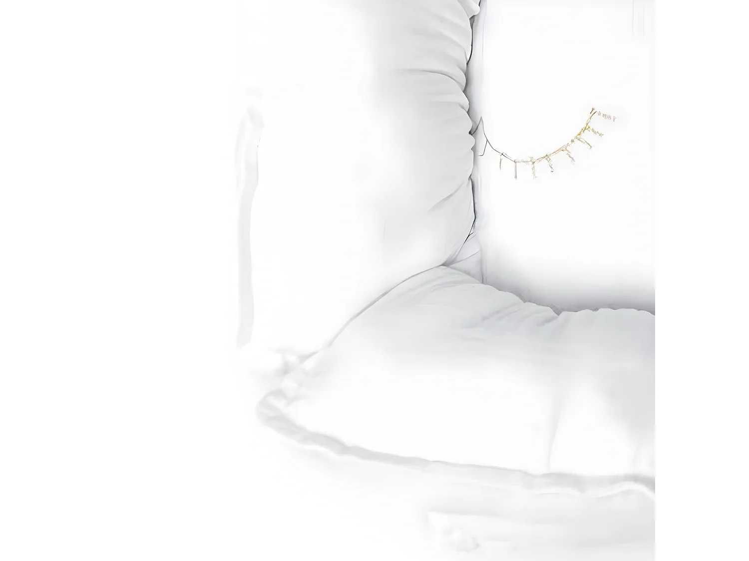 Almofada de flores de algodão branco 11x35x35cm