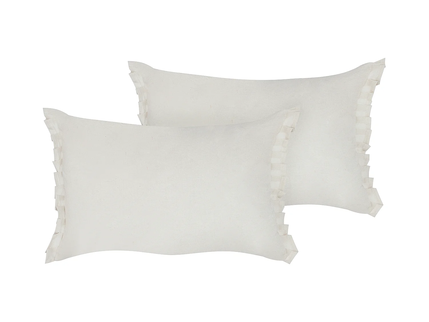 Lot de 2 coussins décoratifs SASSAFRAS Lin 30 x 45 cm Blanc cassé Unicolore