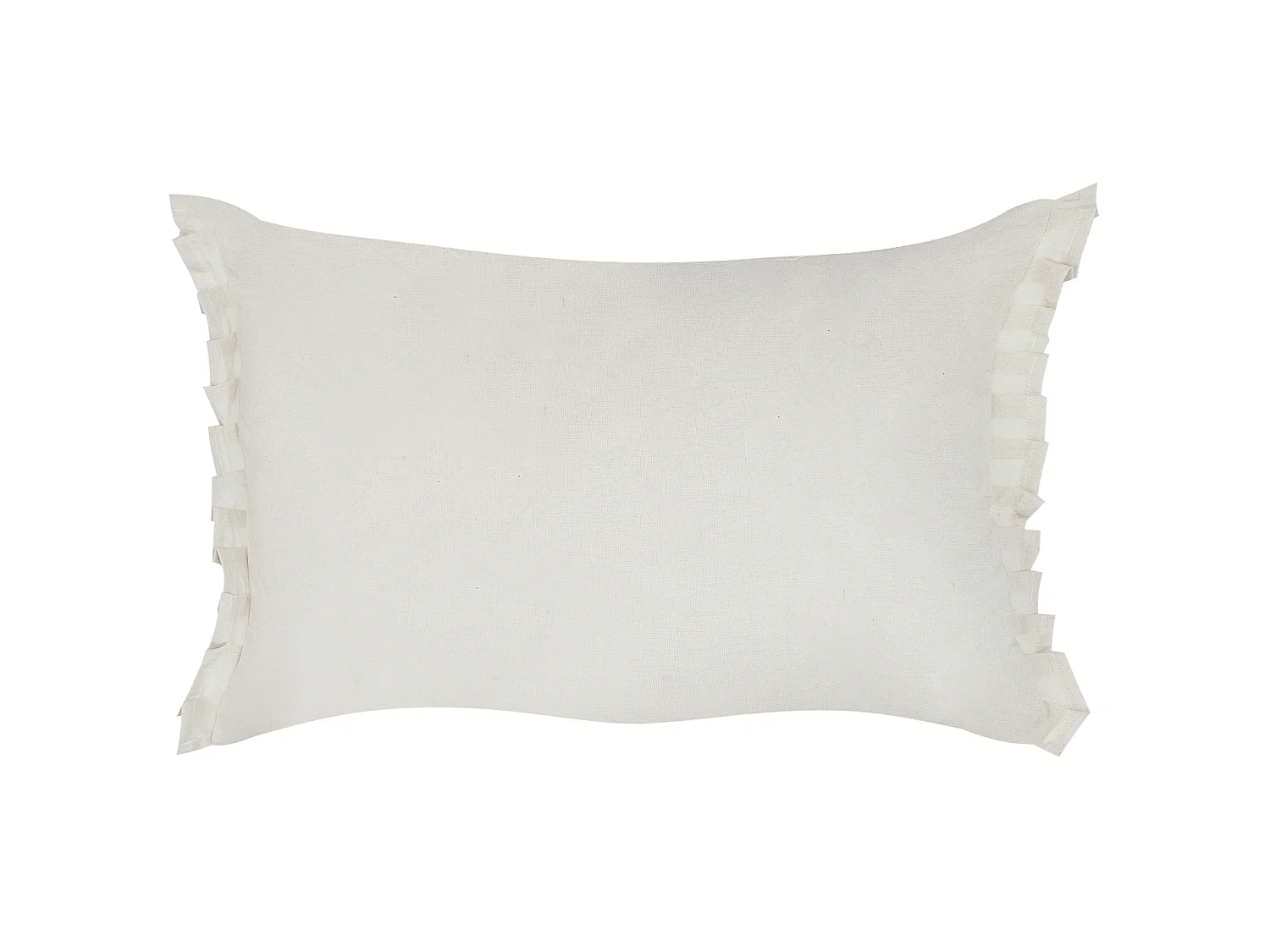 Set of 2 Decorative Cushions SASSAFRAS Linen 30 x 45 cm Off-White Solid