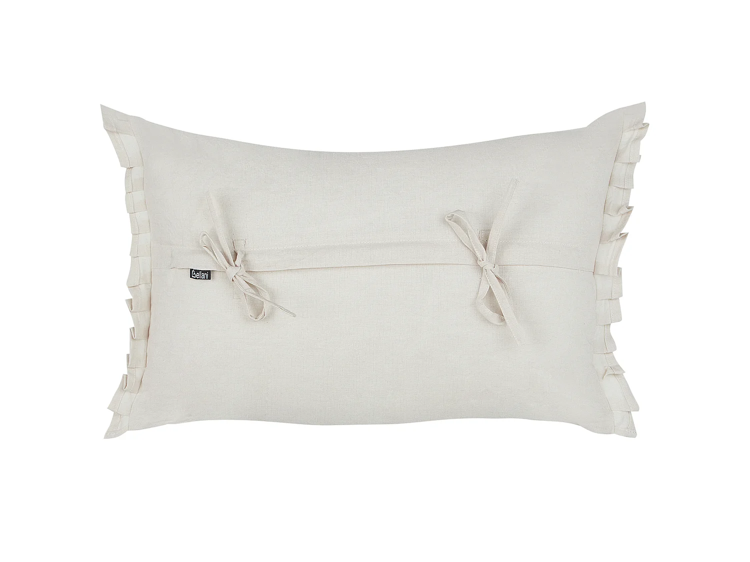 Set of 2 Decorative Cushions SASSAFRAS Linen 30 x 45 cm Off-White Solid