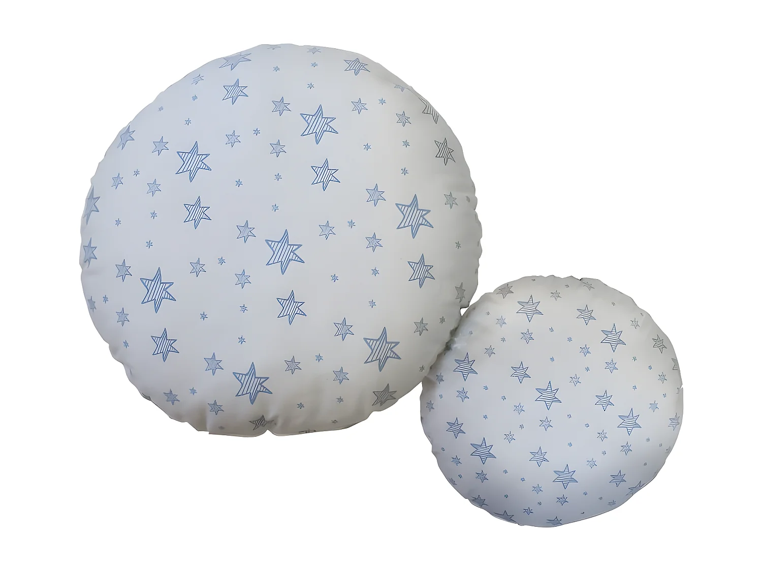 Coussin de 2 coussins en coton bleu 30x30/50x50cm