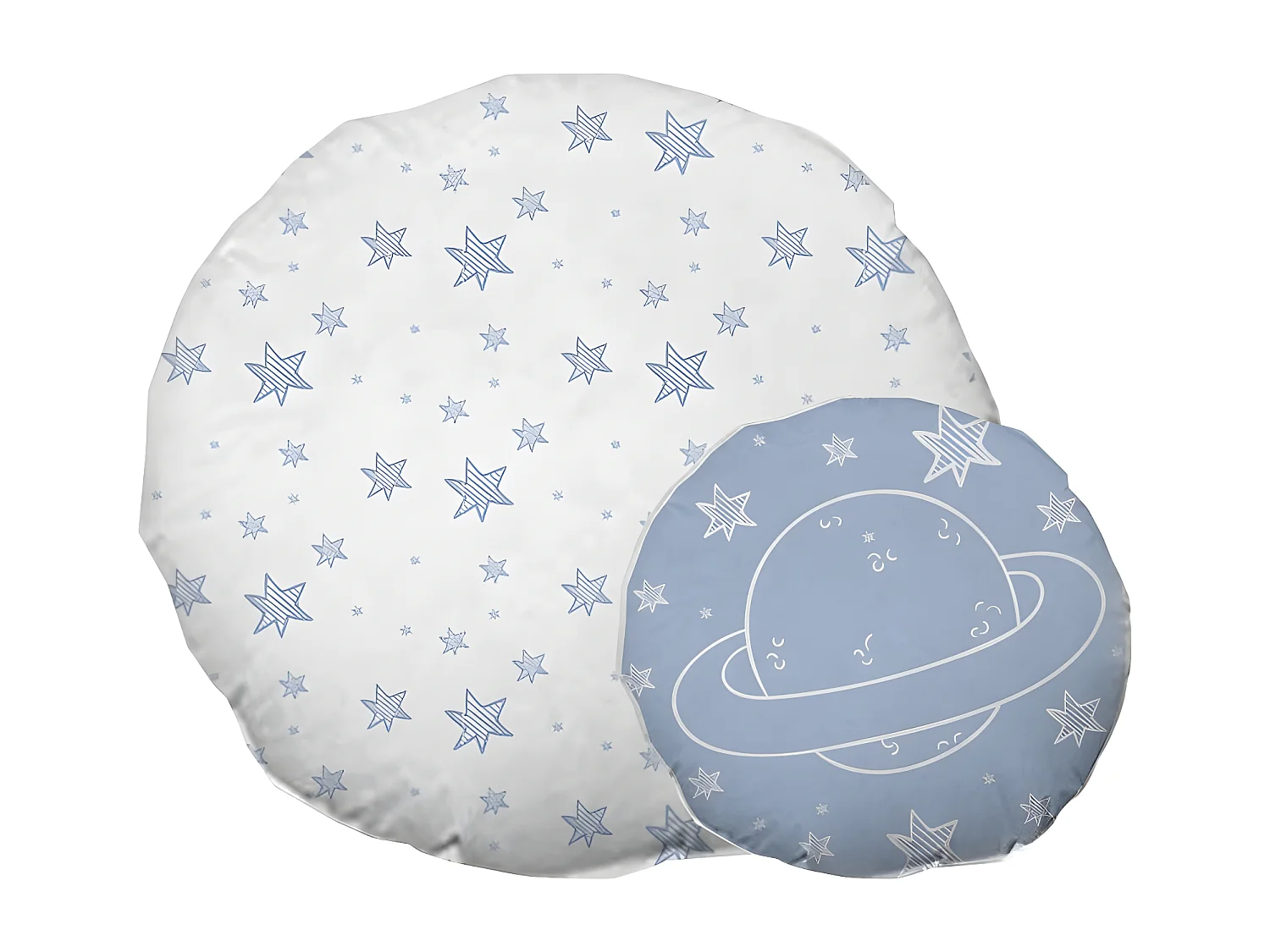 Coussin de 2 coussins en coton bleu 30x30/50x50cm