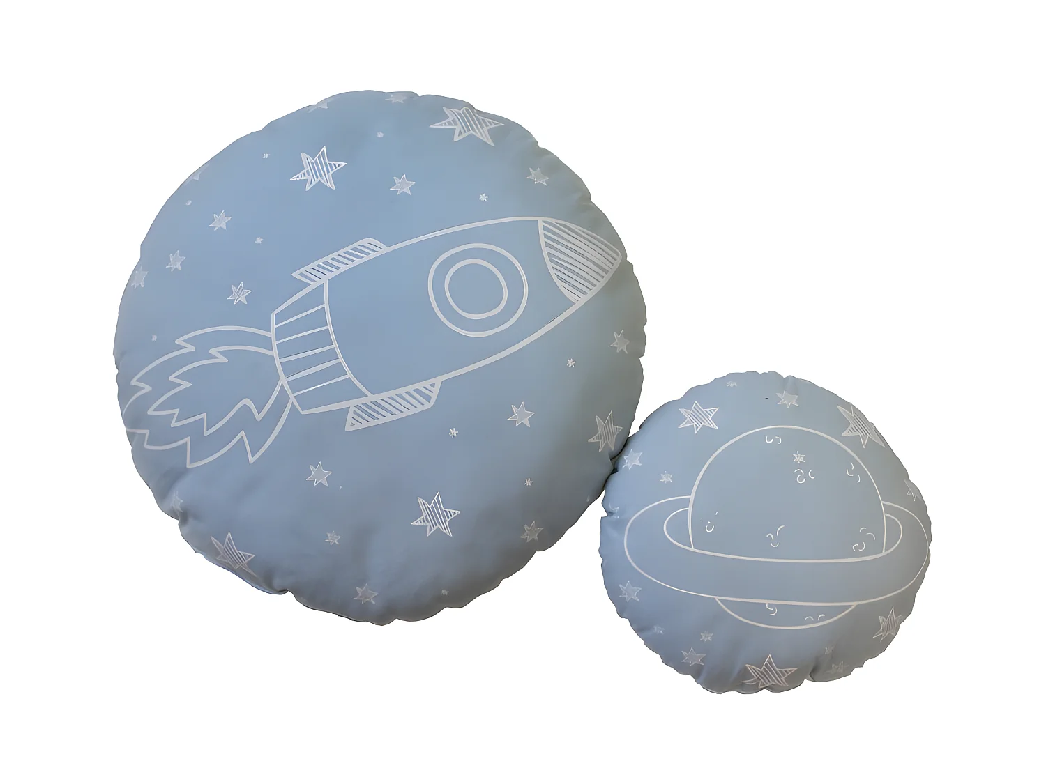 Almofadas set de 2 algodão azul 30x30/50x50cm