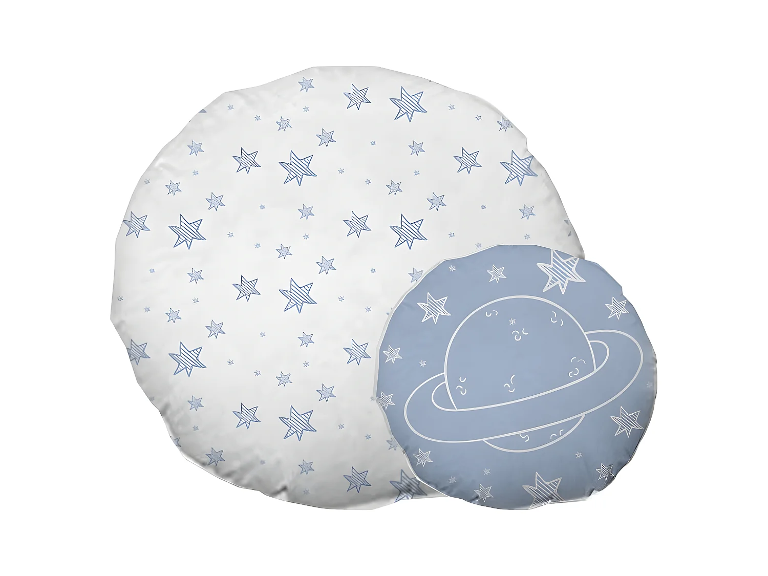 Almofadas set de 2 algodão azul 30x30/50x50cm