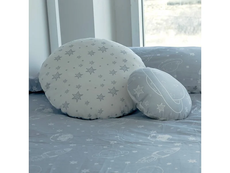 Set di 2 cuscini cotone blu 30x30/50x50cm