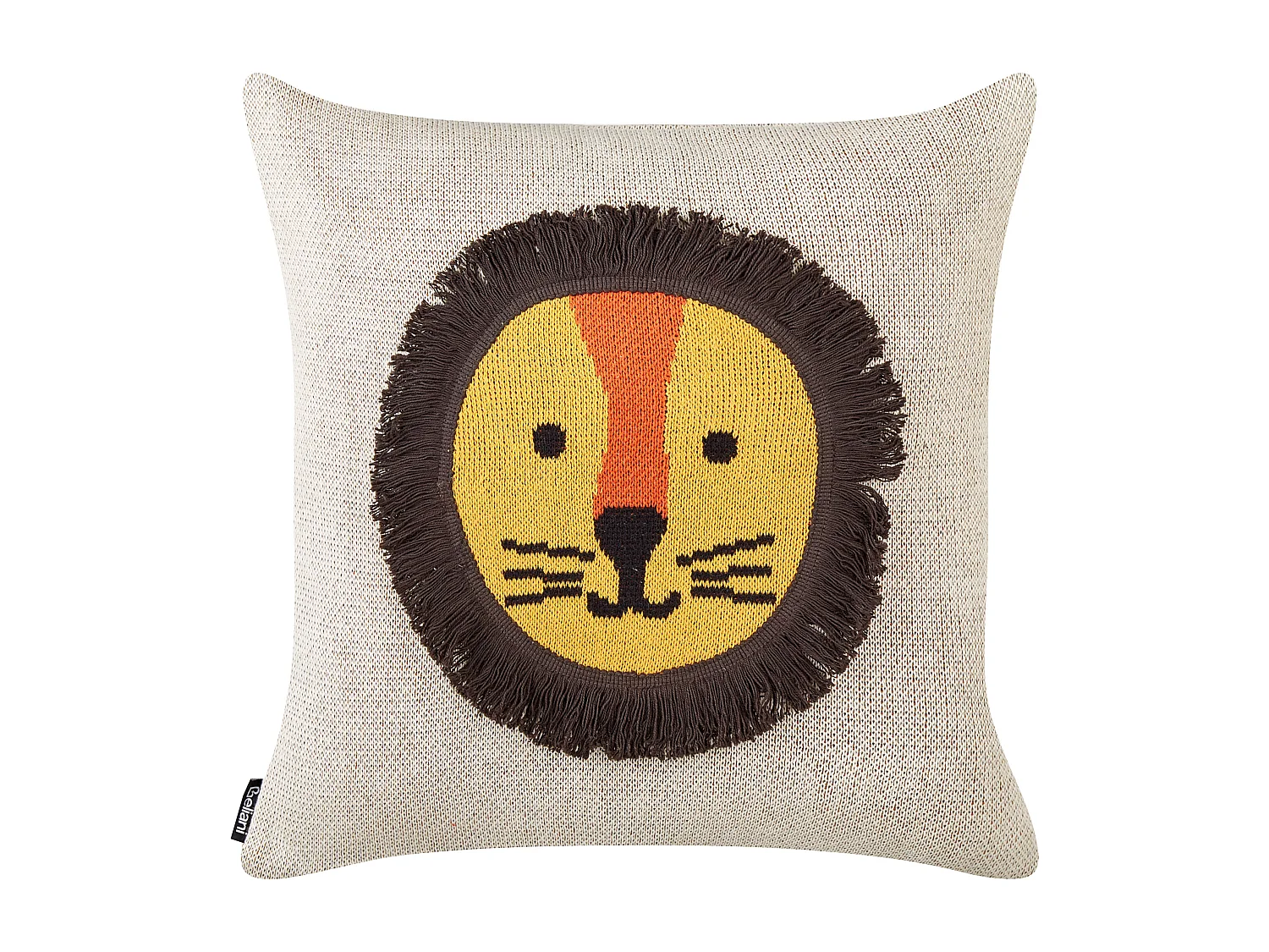 Conjunto de 2 almofadas decorativas com motivo de leão em algodão creme 45 x 45 cm SARANGAR