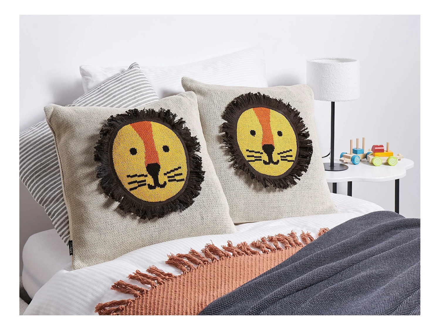 Lot de 2 coussins décoratifs SARANGAR Coton 45 x 45 cm Beige