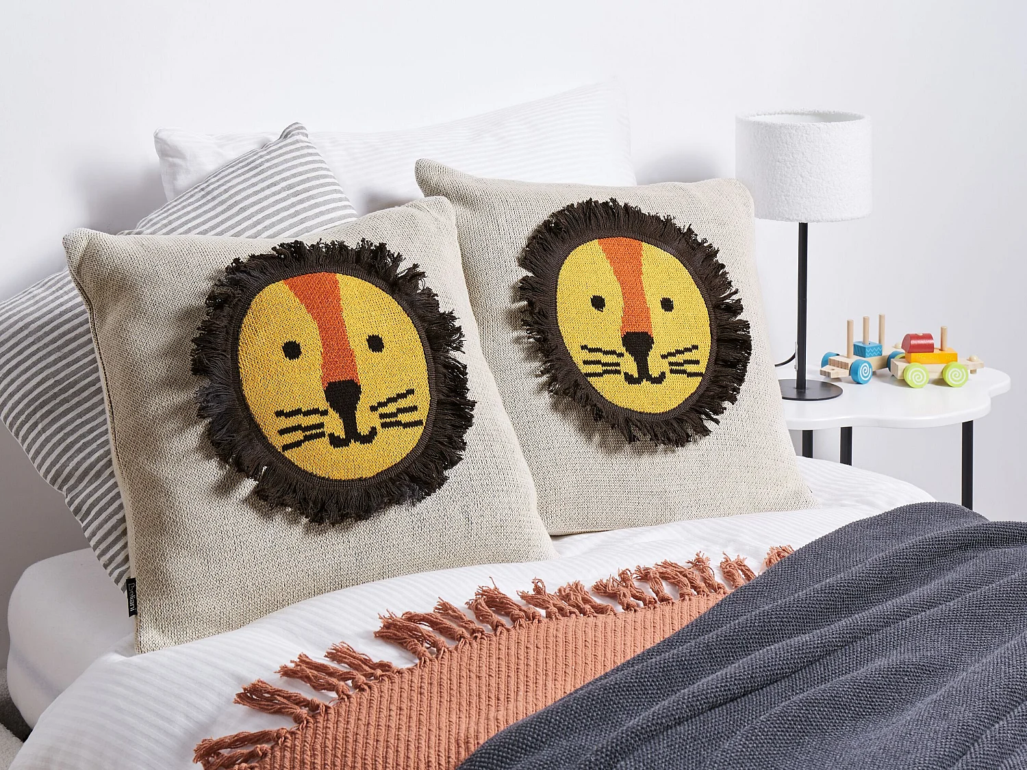 Lot de 2 coussins décoratifs SARANGAR Coton 45 x 45 cm Beige