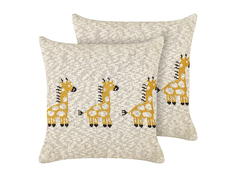 Set di 2 cuscini cotone beige 45 x 45 cm CHILARI