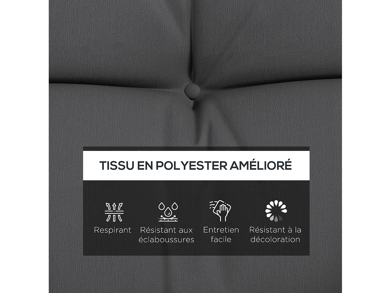 Ensemble de 4 coussins d'extérieur pour balancelle gris