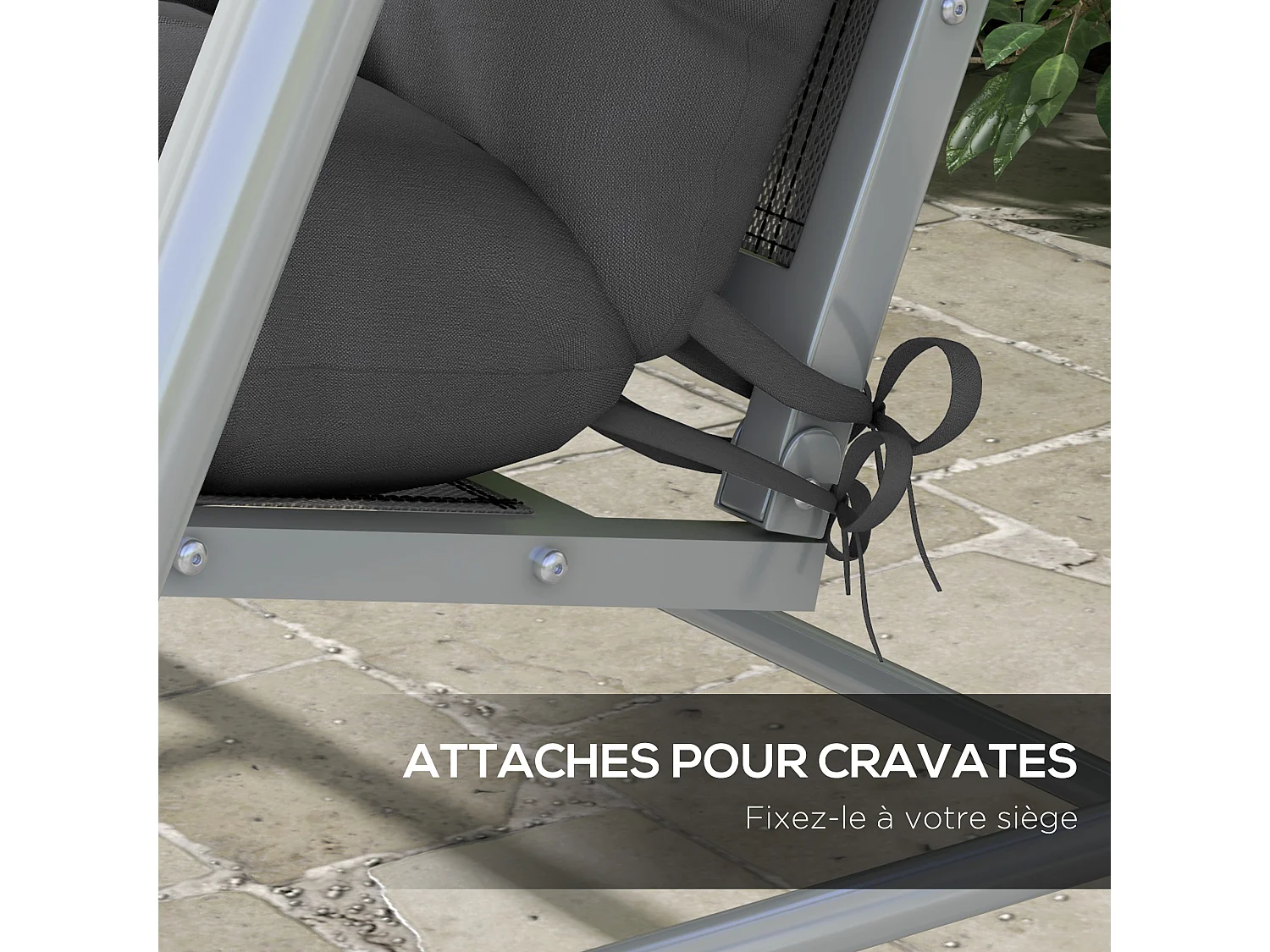Ensemble de 4 coussins d'extérieur pour balancelle gris
