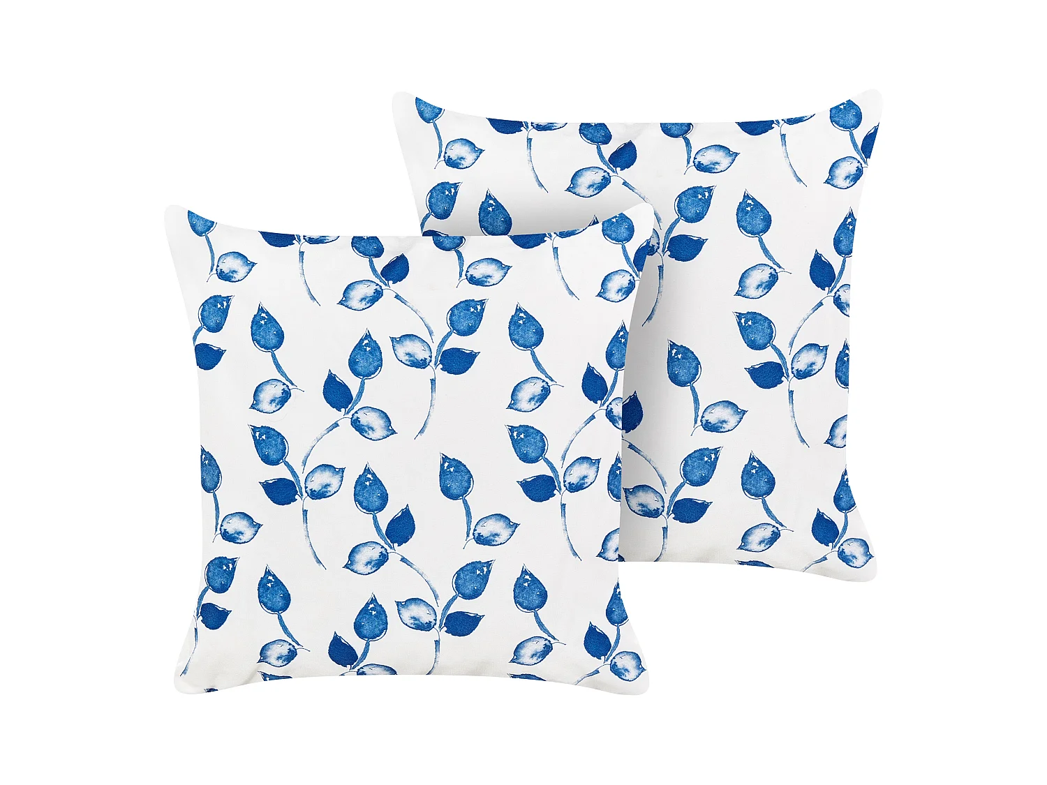Set di 2 cuscini da esterno TORBORA Trama di piante 45 x 45 cm Bianco Blu