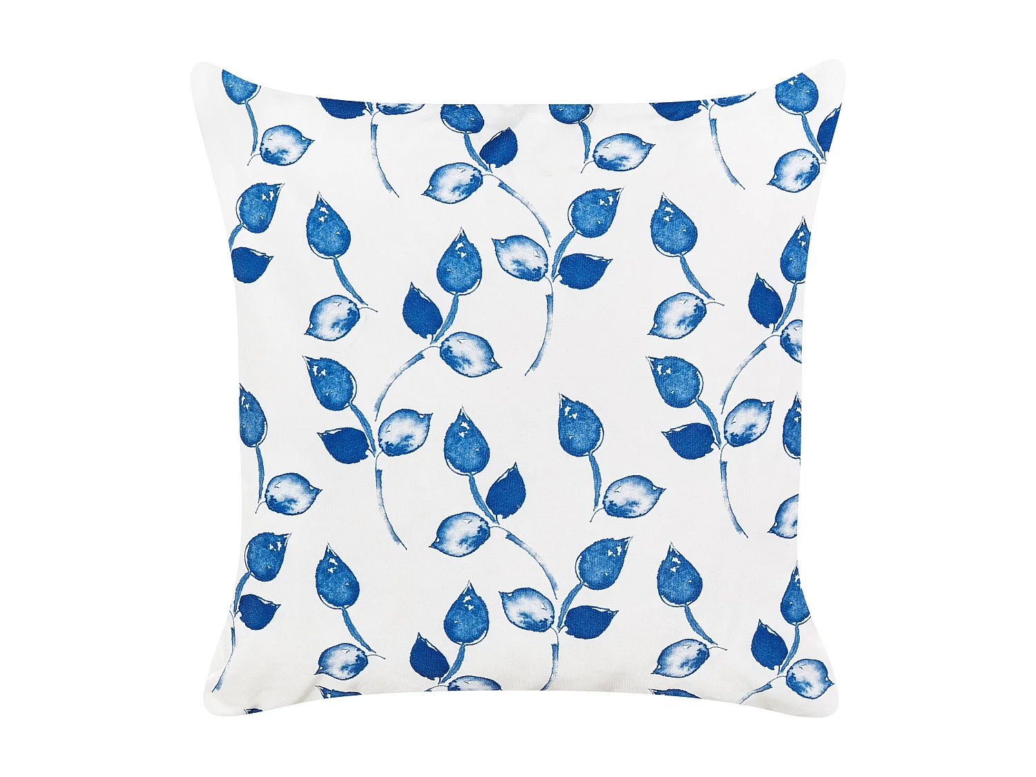 Lot de 2 coussins d\'extérieur TORBORA Motif de plante 45 x 45 cm Blanc Bleu