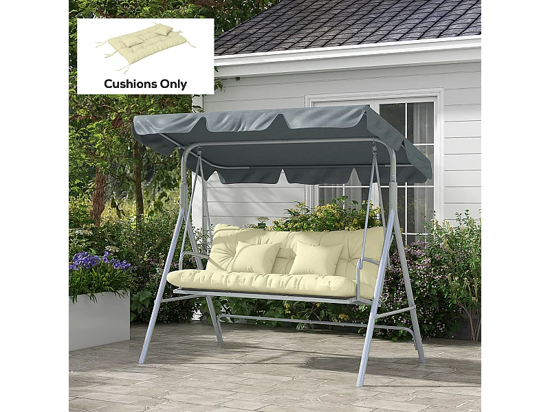 Ensemble de 4 coussins d'extérieur pour balancelle crème