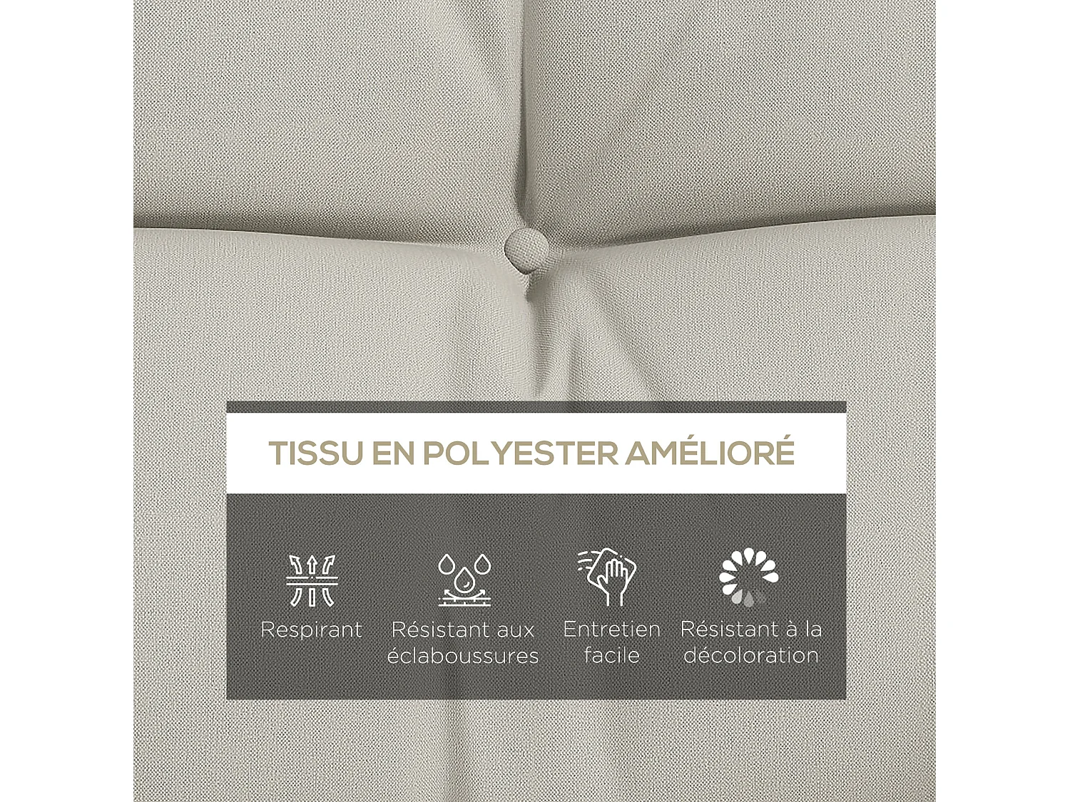 Ensemble de 4 coussins d'extérieur pour balancelle crème