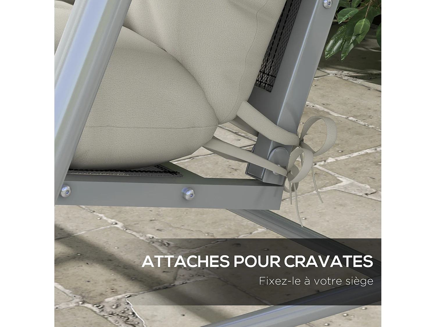 Ensemble de 4 coussins d'extérieur pour balancelle crème