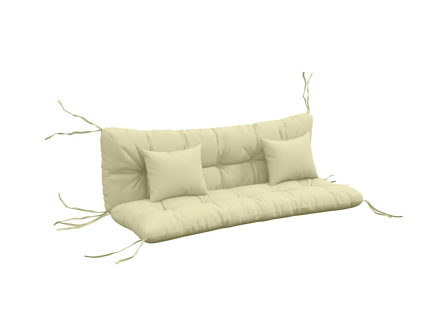 Ensemble de 4 coussins d'extérieur pour balancelle crème